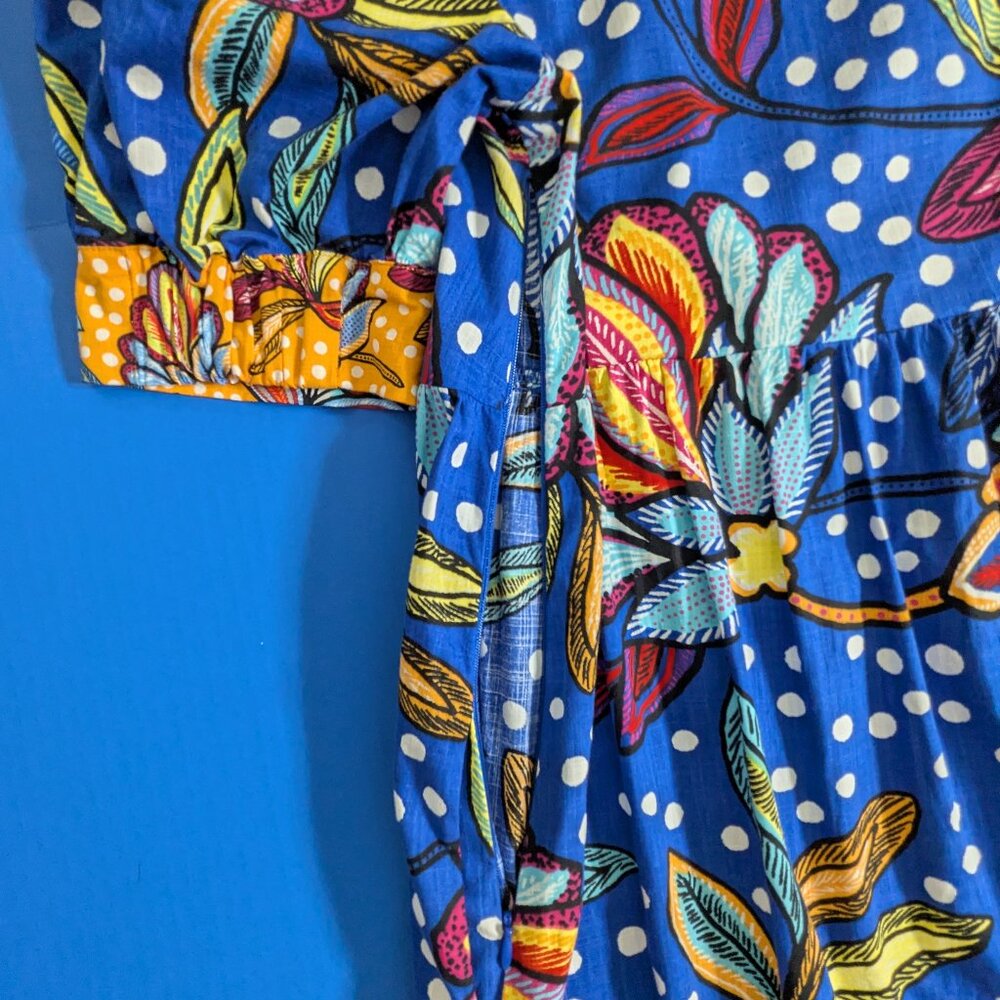 Tabitha Brown x Target Mixed Floral/Polka Dot Puff Sleeve Boho Maxi Dress 8 - Picture 9 of 10